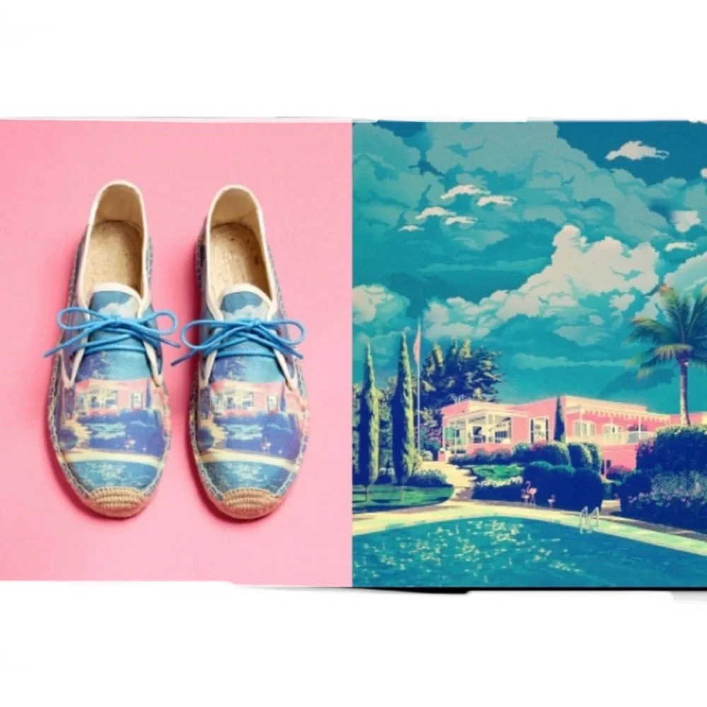 We Are Welcome Soludos Espadrilles Rare Blue Lace Size 8
